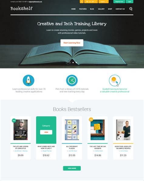 bookstore website template free
